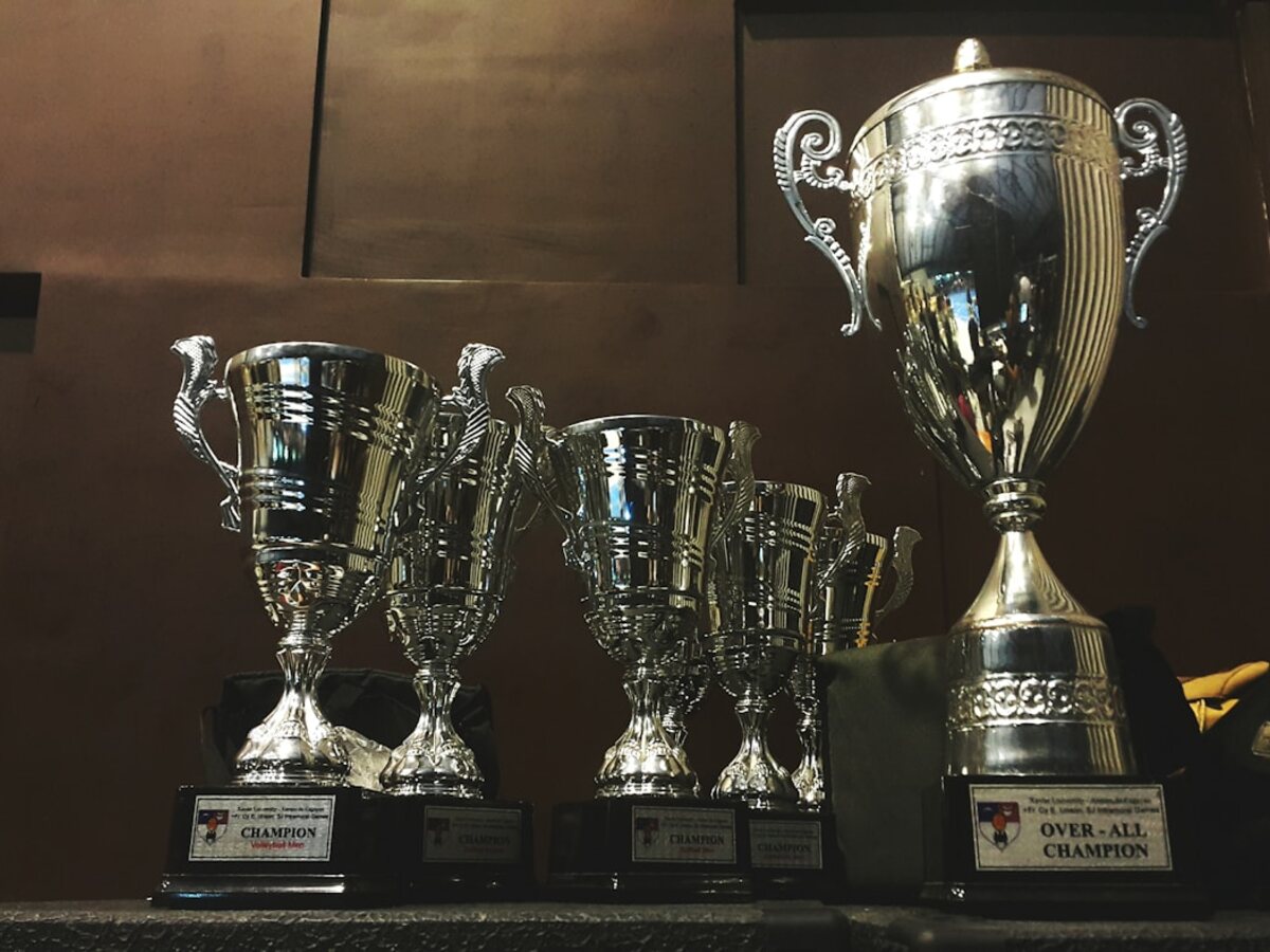 Trophies representing employee recognition at Austex